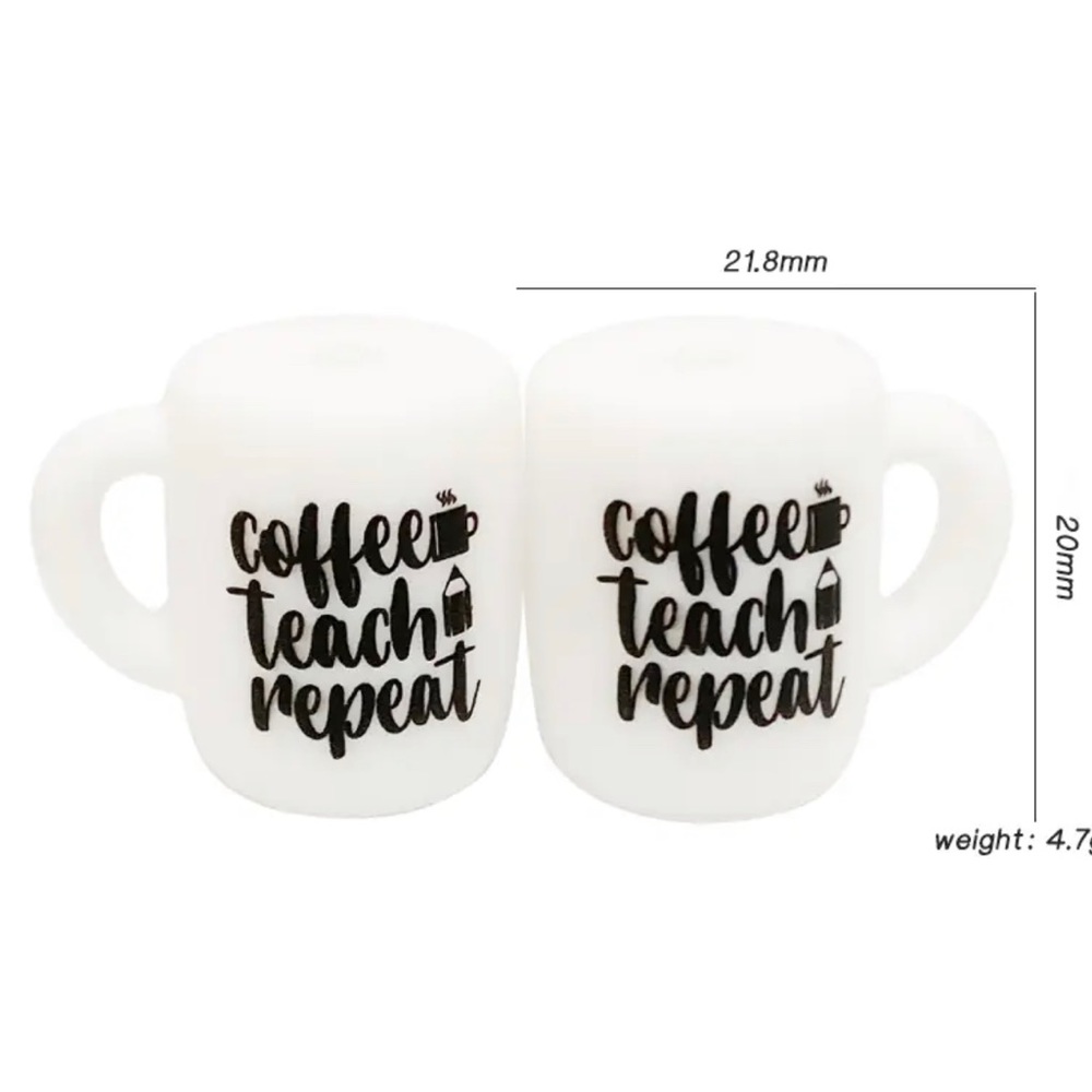 ☕️ 🍎 Coffee. Teach. Repeat. Silicone Focal Beads